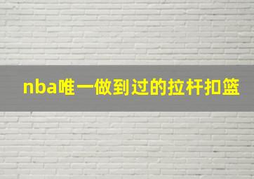 nba唯一做到过的拉杆扣篮