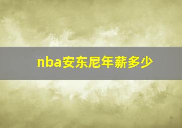 nba安东尼年薪多少