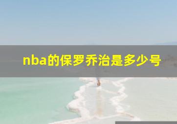 nba的保罗乔治是多少号