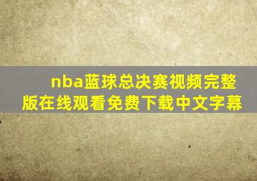 nba蓝球总决赛视频完整版在线观看免费下载中文字幕