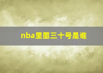 nba里面三十号是谁