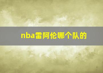 nba雷阿伦哪个队的