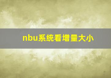 nbu系统看增量大小