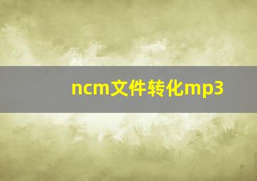 ncm文件转化mp3