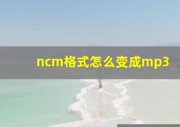 ncm格式怎么变成mp3