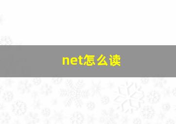 net怎么读