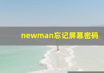 newman忘记屏幕密码