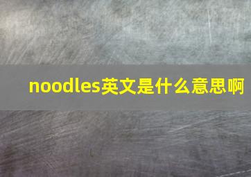 noodles英文是什么意思啊