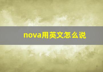 nova用英文怎么说