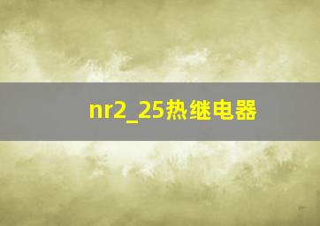 nr2_25热继电器