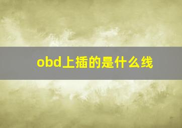 obd上插的是什么线