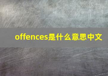 offences是什么意思中文