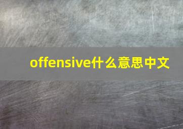 offensive什么意思中文