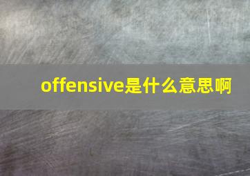 offensive是什么意思啊