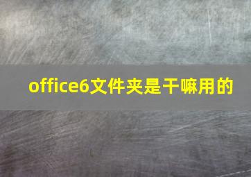 office6文件夹是干嘛用的