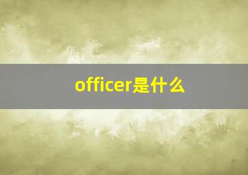 officer是什么