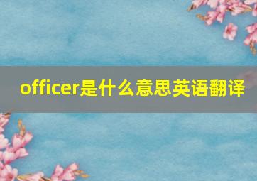 officer是什么意思英语翻译