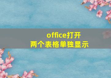 office打开两个表格单独显示