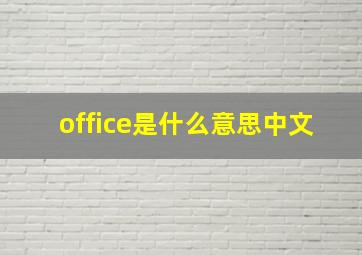 office是什么意思中文