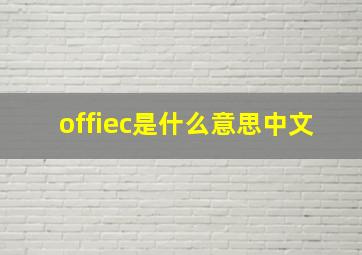 offiec是什么意思中文