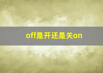 off是开还是关on