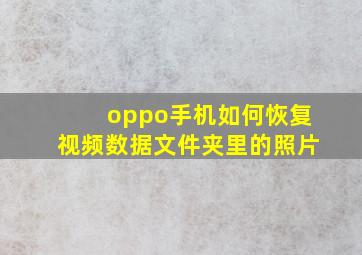 oppo手机如何恢复视频数据文件夹里的照片