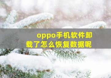 oppo手机软件卸载了怎么恢复数据呢