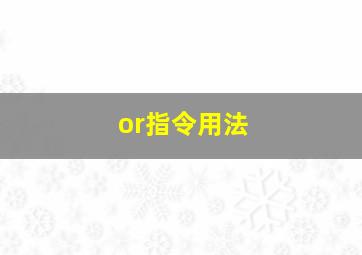 or指令用法