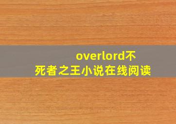 overlord不死者之王小说在线阅读