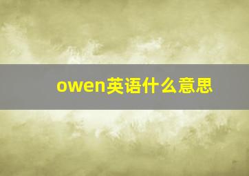 owen英语什么意思