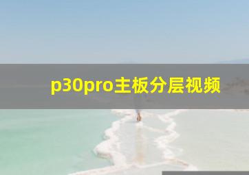 p30pro主板分层视频