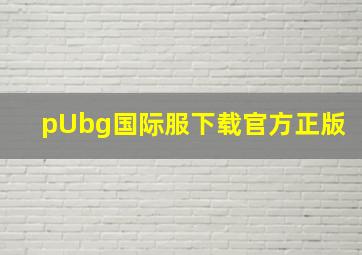 pUbg国际服下载官方正版