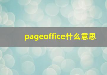 pageoffice什么意思