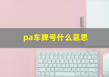 pa车牌号什么意思