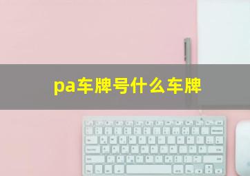 pa车牌号什么车牌