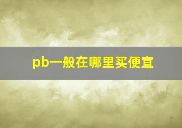 pb一般在哪里买便宜