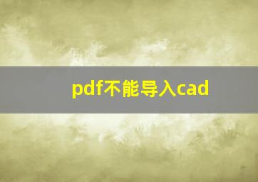 pdf不能导入cad