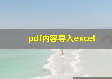 pdf内容导入excel