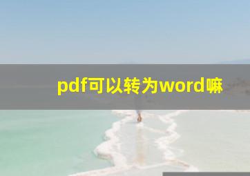 pdf可以转为word嘛