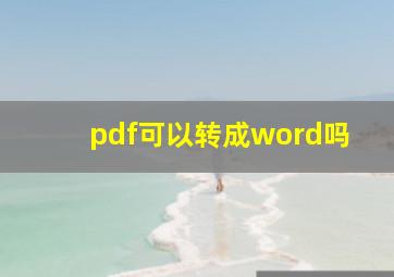 pdf可以转成word吗