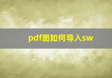 pdf图如何导入sw