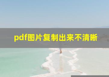 pdf图片复制出来不清晰