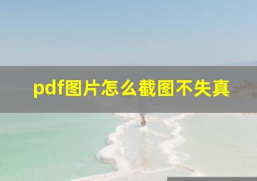 pdf图片怎么截图不失真