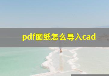 pdf图纸怎么导入cad