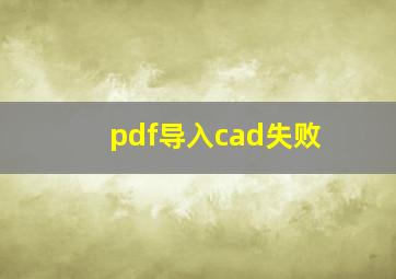 pdf导入cad失败