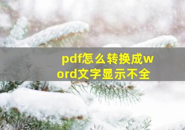 pdf怎么转换成word文字显示不全