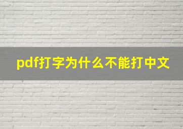 pdf打字为什么不能打中文