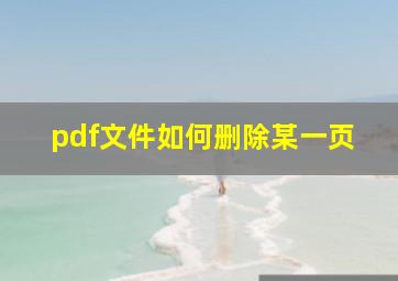 pdf文件如何删除某一页