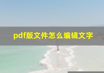 pdf版文件怎么编辑文字