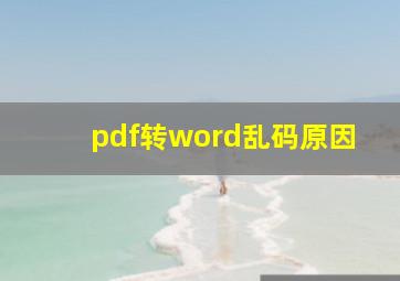 pdf转word乱码原因